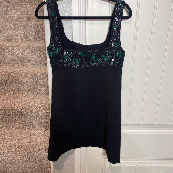 Zara Embroidered Yoke Mini Sequin Dress
Limited Edition in Black / Green - Picture 12 of 13